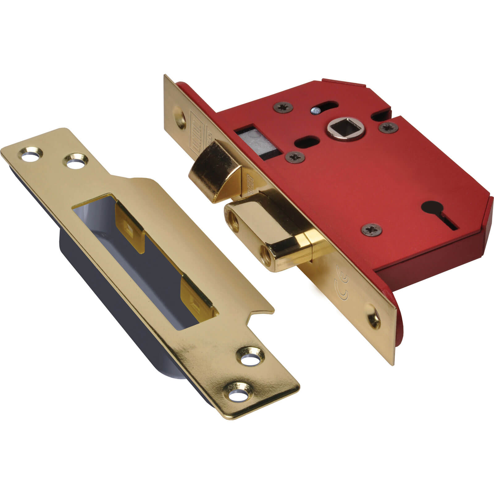 Image of Union Strongbolt 3 Lever Mortice Sash Lock Polished Brass 65mm