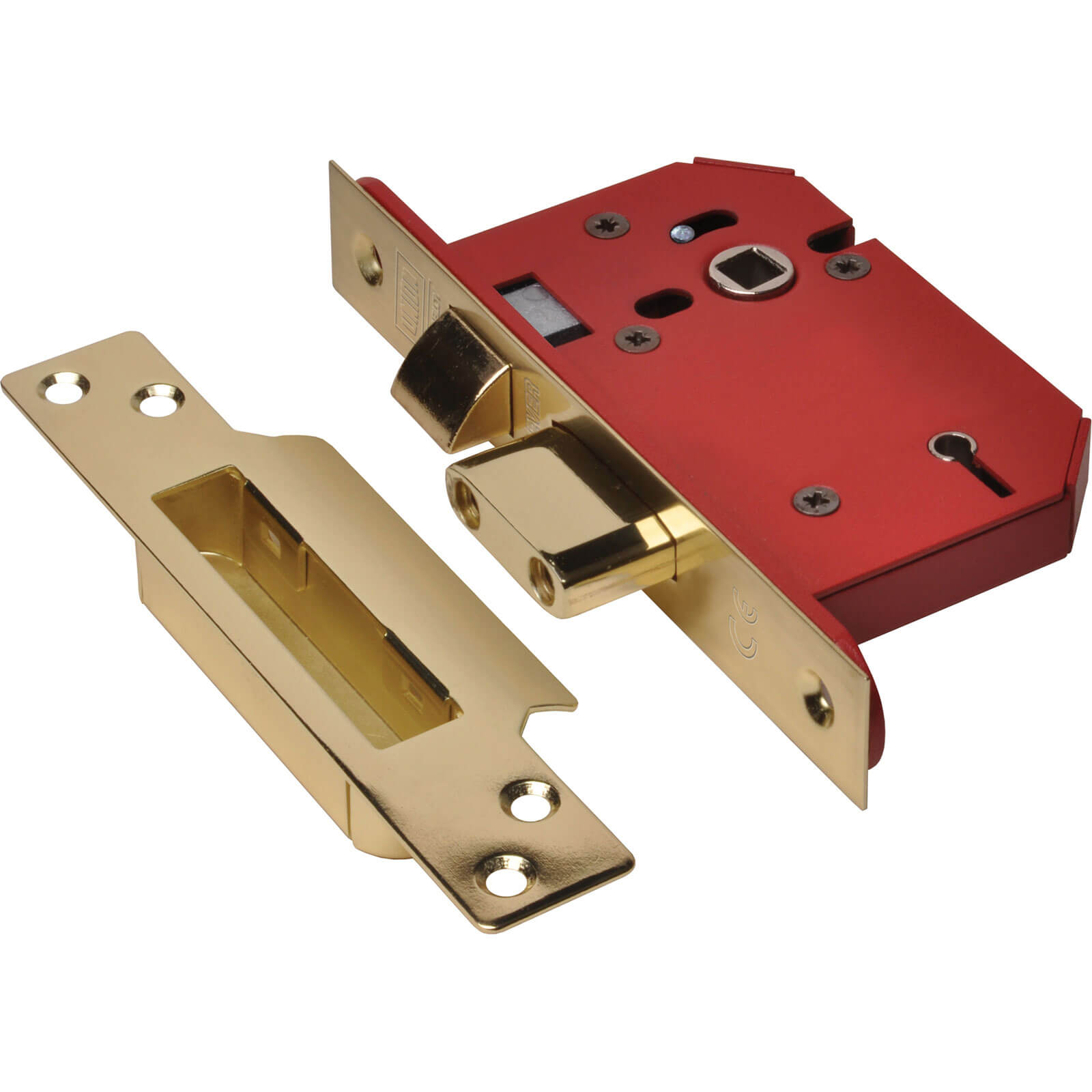 Image of Union Strongbolt 5 Lever Mortice Sash Lock Polished Brass 79mm