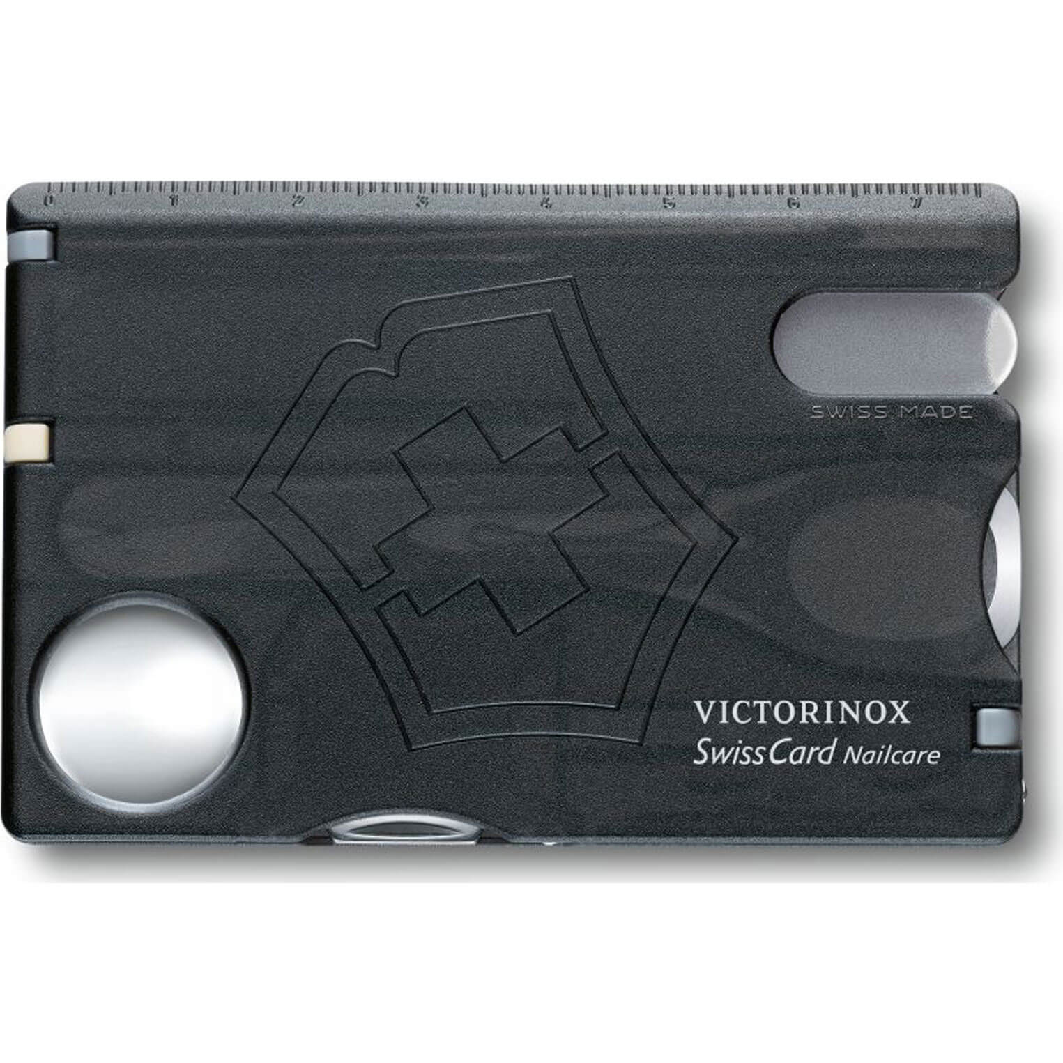 Image of Victorinox Swiss Card Nailcare Translucent Black 13 Functions