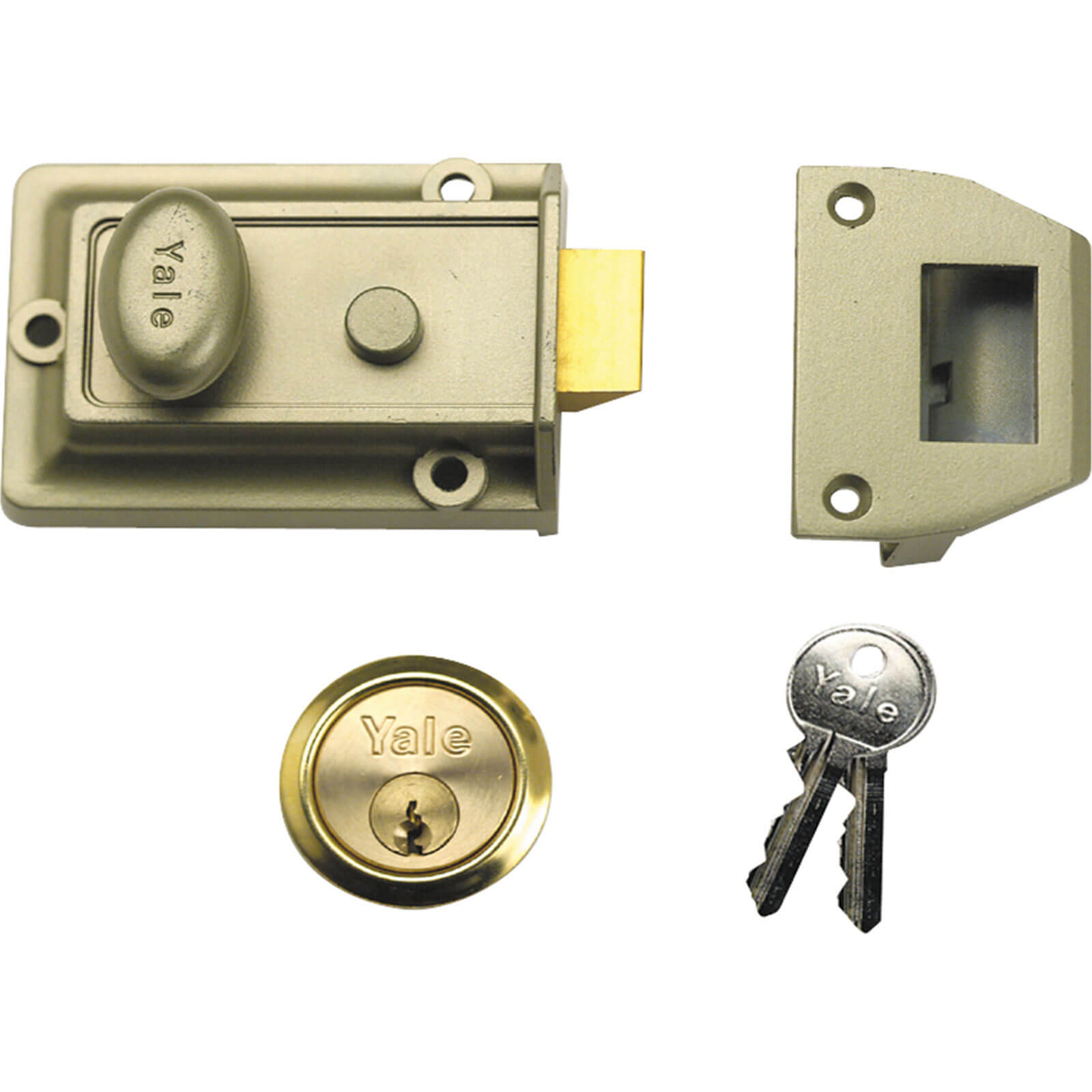 Image of Yale Locks 77 Traditional Nightlatch Chrome Finish 60mm Backset