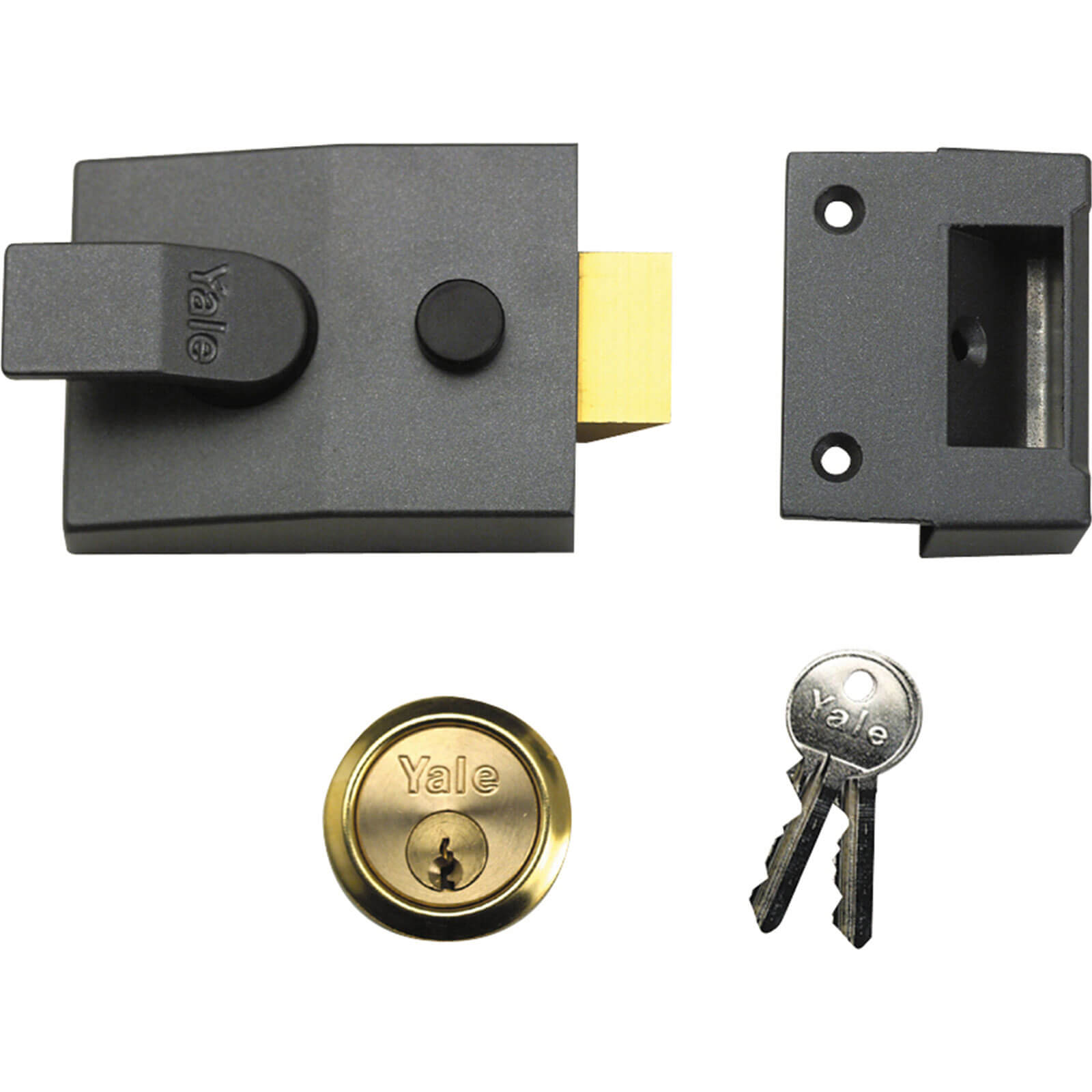 Image of Yale Locks 88 Standard Nightlatch DMG Brass Cylinder 60mm Backset