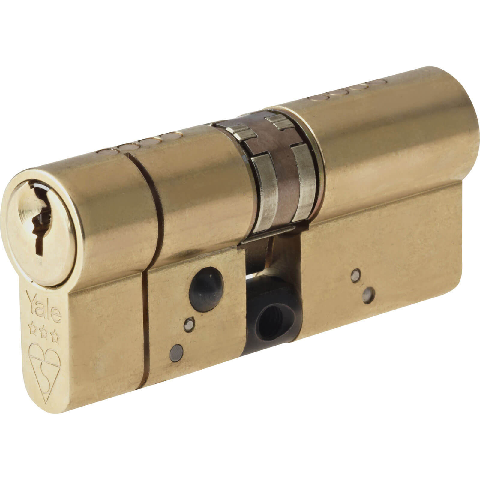 Image of Yale Anti Snap Platinum 80mm Euro Cylinder Polished Brass 40mm x 40mm