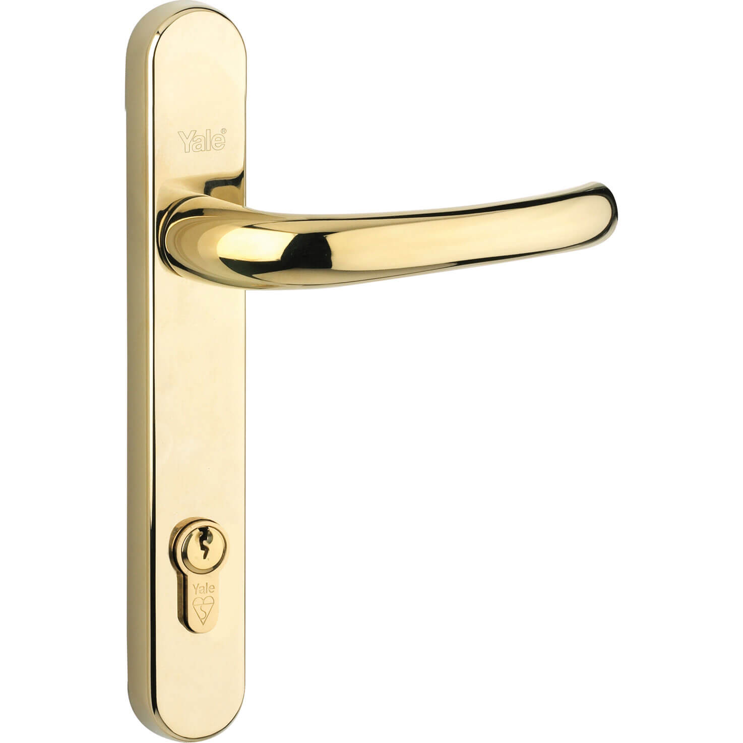 Image of Yale Locks PVCu Retro Door Handle Polished PVD Gold Finish PPVCRHPGF