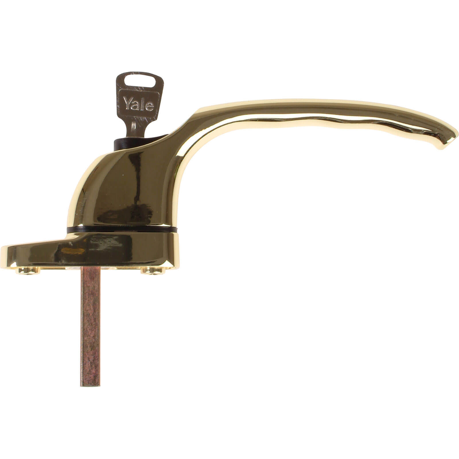 Image of Yale Locks PVCu Window Handle Polished Brass Finish YWHLCK40NPB