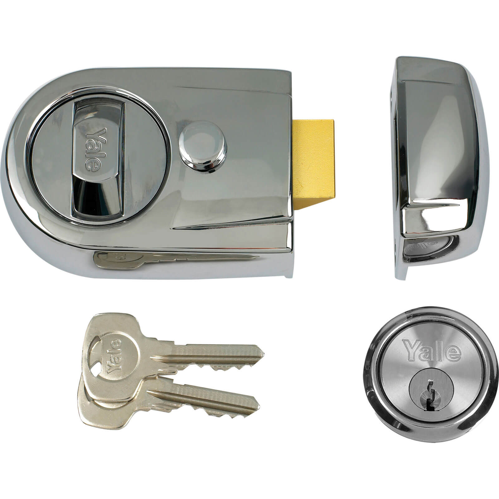 Image of Yale Locks Y3 Nightlatch Modern Polished Chrome Finish 60mm Backset