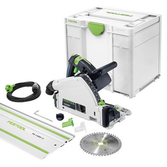 Image of FESTOOL 561554 TS55REQ 160MM PLUNGE SAW 110V WITH 14M GUIDE RAIL