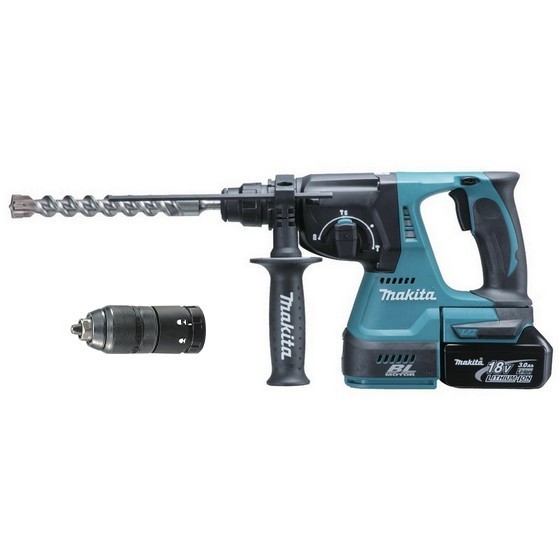 Image of MAKITA DHR243RMJ 18V BRUSHLESS 3 MODE SDS HAMMER DRILL WITH QUICK CHANGE CHUCK and 2X 40AH LIION BATTERIES IN CASE