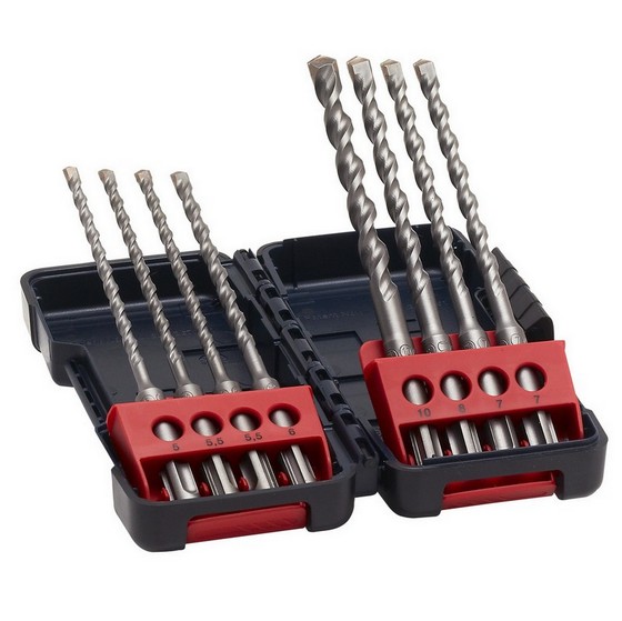 Image of BOSCH 2607019904 SDS 8 PIECE DRILL BIT SET IN TOUGH BOX