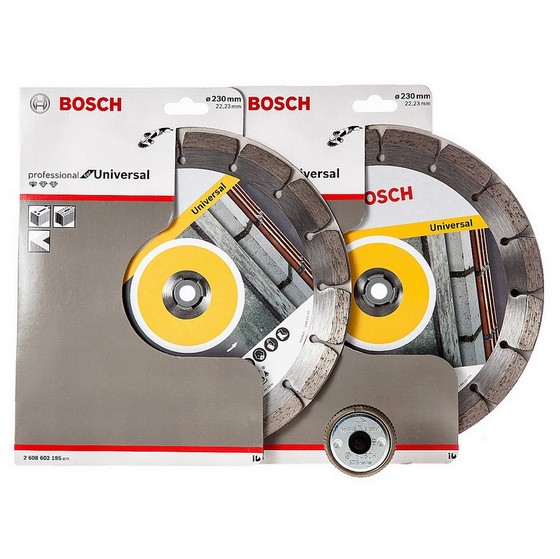 Image of BOSCH 0615997496 TWIN PACK DIAMOND DISC PLUS SDS CLICK NUT 230MM