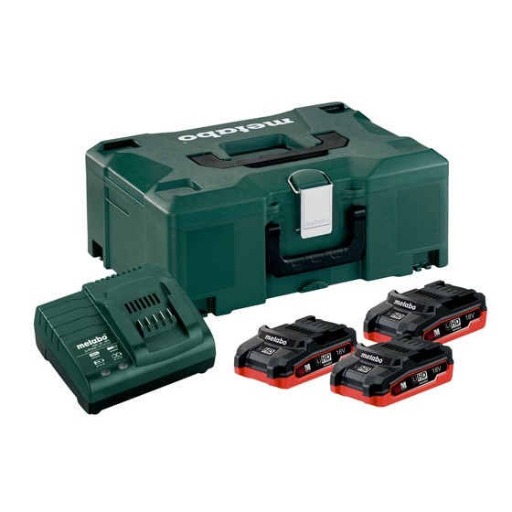 Image of METABO BASIC SET 3X LIHD 31AH BATTERIES ASC3036 CHARGER and METALOC