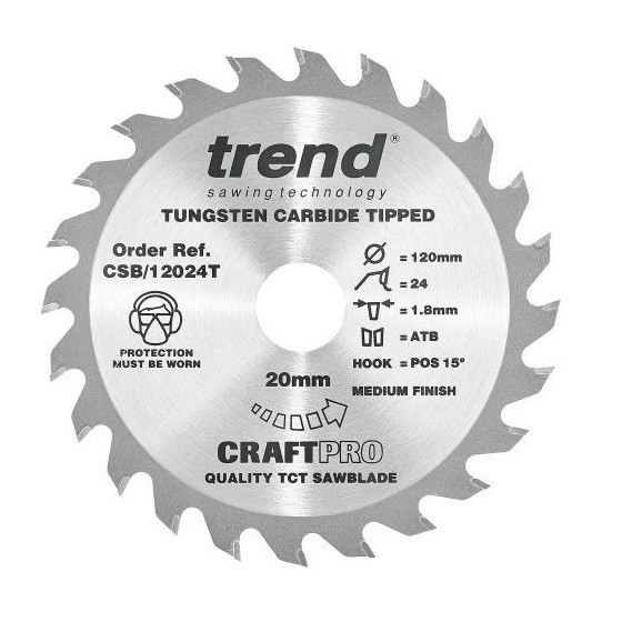 Image of TREND CSB12040T THIN KERF TCT CIRCULAR SAW BLADE 40TX20X120MM