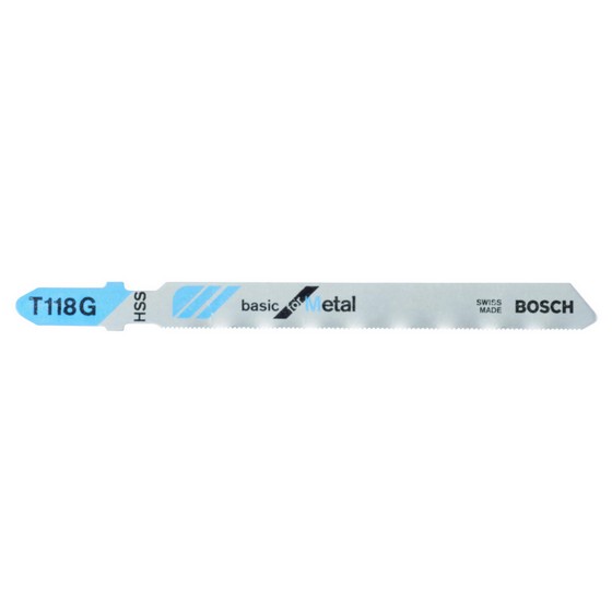 Image of Bosch 2608631012 Pack Of 5 T118G Metal Cut Jigsaw Blades 0515mm