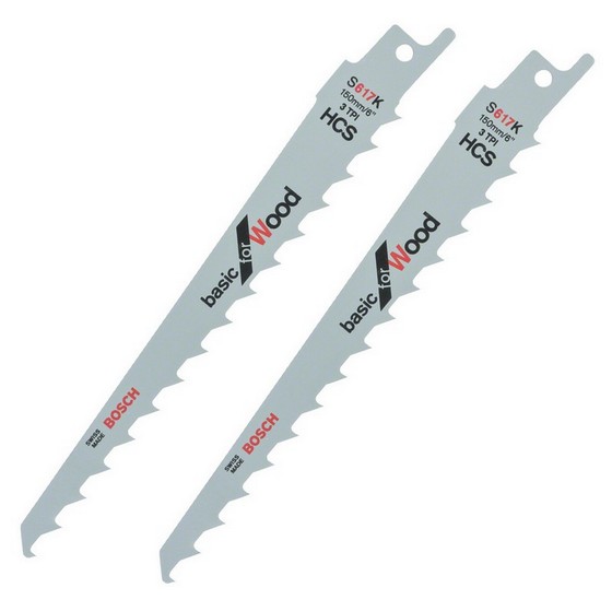 Image of BOSCH 2608650616 S617K SABRE SAW BLADE FOR WOOD PACK OF 2